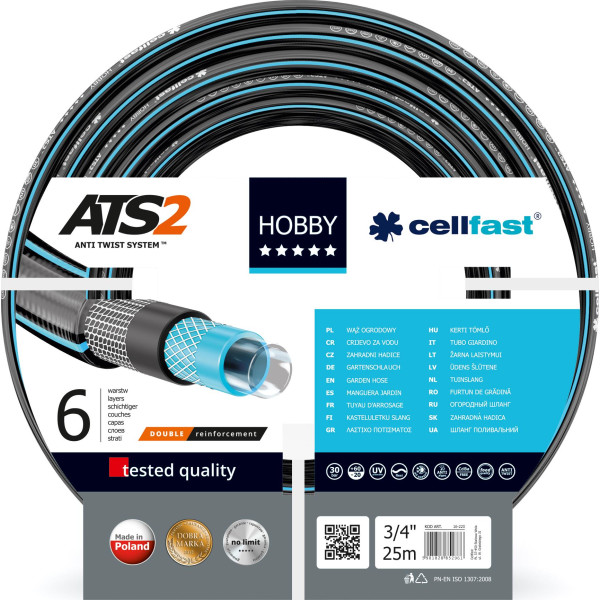 

Шланг поливочный Cellfast Hobby ATS 25 м 3/4" (16-220)