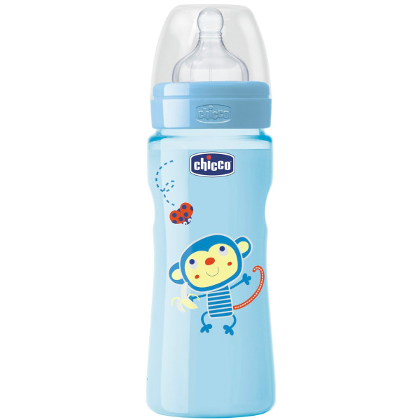 

Бутылка пластиковая Chicco Well-Being с силиконовой соской 4м+ 330 мл (20635.22)