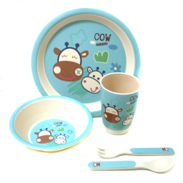 

Набор детской посуды Eco Bamboo fibre kids set 5 предметов MH-2772 Blue Cow