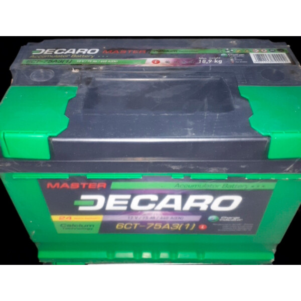 

Автомобильный аккумулятор DECARO MASTER 75Ah-12v L, EN640