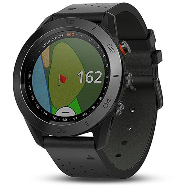 

Garmin Approach S60 Premium Ceramic Bezel with Black Leather Band Black (010-01702-03)