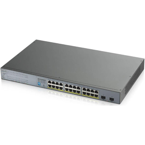 

Коммутатор ZYXEL GS1300-26HP (24xGE PoE, 2xSFP, PoE 250W, металл)