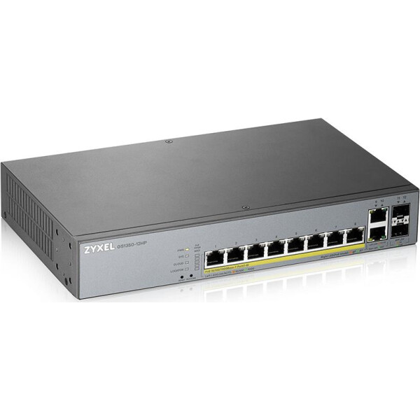 

Коммутатор ZYXEL GS1350-12HP (8xGE PoE+, 2xGE, 2xSFP,max 130W, L2, металл)