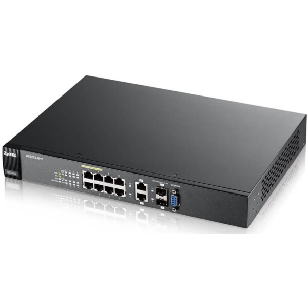 

Коммутатор ZYXEL GS2210-8HP (8xGE PoE+, 2xGE/SFP, настольный, Max PoE 180W)