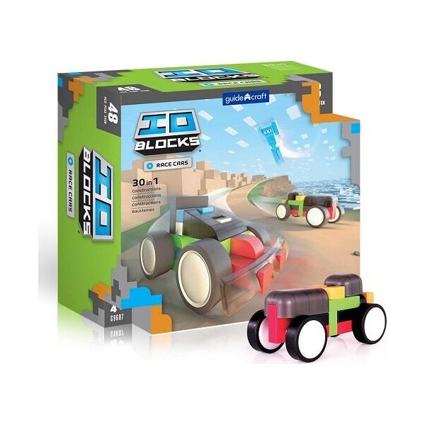 

Конструктор Guidecraft IO Blocks Гоночные машины, 48 деталей (G9607)
