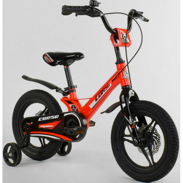 

Велосипед 14" дюймов 2-х колёсный "CORSO" MG-66936 (1) КРАСНЫЙ, МАГНИЕВАЯ РАМА, ЛИТЫЕ ДИСКИ, ДИСКОВЫЕ ТОРМОЗА