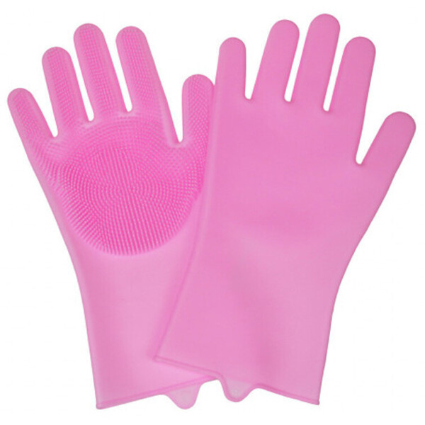 Акция на Силиконовые перчатки для мытья посуды "Нежные ручки", Розовый (Арт. 5594-1) от Allo UA