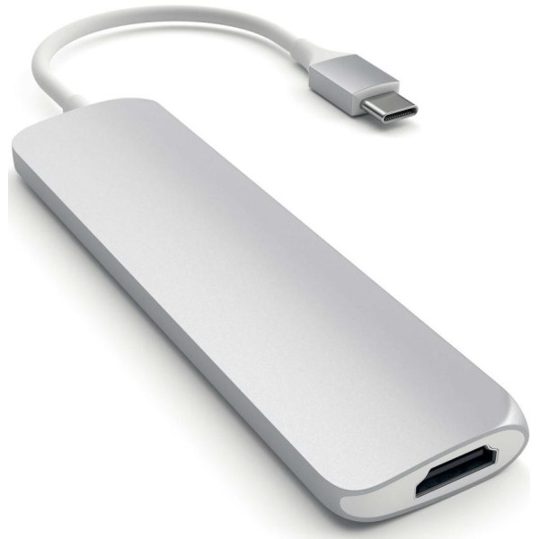 

Satechi Aluminum Type-C Slim Multi-Port Adapter 4K Silver (ST-CMAS)