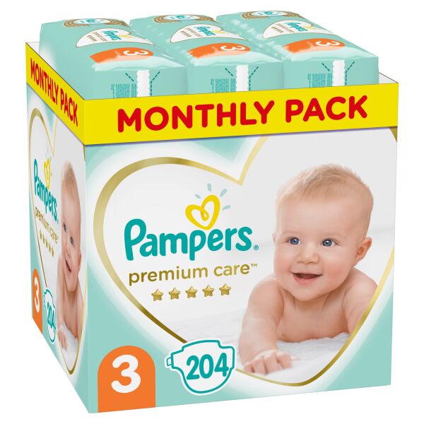 

Подгузники Pampers Premium Care размер 3, 204 штук (8001090379498)