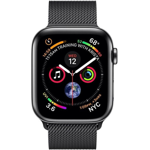 

Apple Watch Series 4 GPS + LTE 44mm Black Steel w. Black Milanese l. Black Steel (MTV62, MTX32)