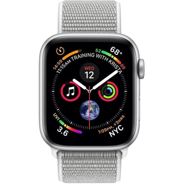 

Apple Watch Series 4 GPS + LTE 44mm Silver Aluminium c. w. Seashell Sport L. (MTVT2)
