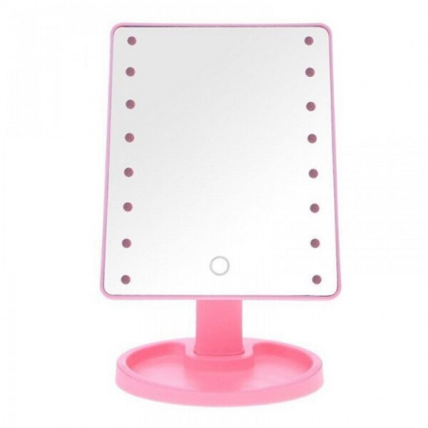 

Зеркало для макияжа Large Led Mirror с LED подсветкой Розовое, 46995