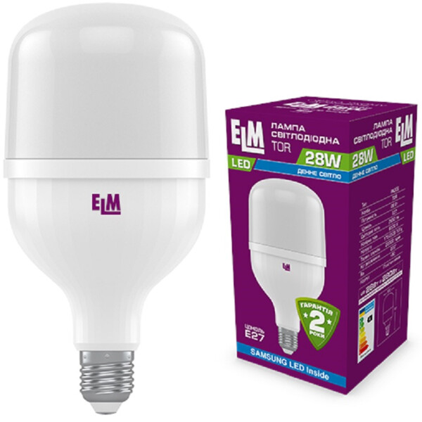 

Лампа светодиодная ELM TOR 28W PA20S E27 6500 2650lm (18-0189)