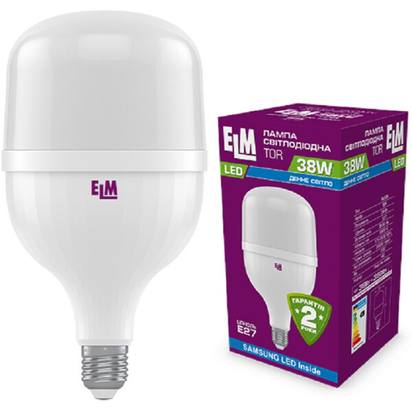 

Лампа светодиодная ELM TOR 38W PA20S E27 6500 3200lm (18-0190)