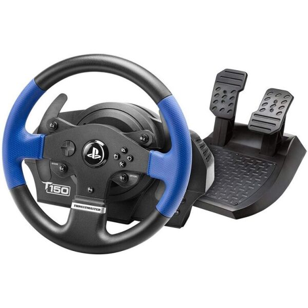 

Проводной руль Thrustmaster T150 (PS3/PS4/PC) с обратной связью и D-pad + 2 педали + 13 кнопок Черный/Синий