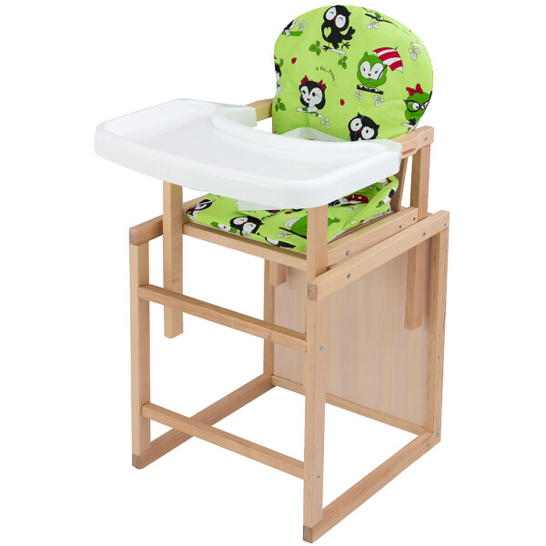 

Стульчик-трансформер Babyroom Пони-230 eko без лака пластиковая столешница зеленый (совы)