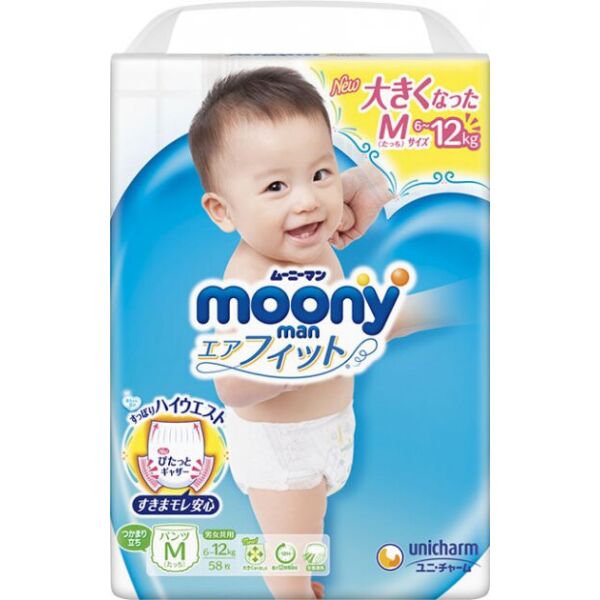 

Подгузники-трусики Moony M 6-12 кг, 58 шт (4903111248292)