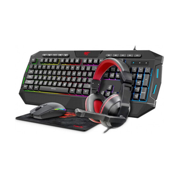 

+ мышка + Наушники Havit KB501CM Grey/Black (25538)