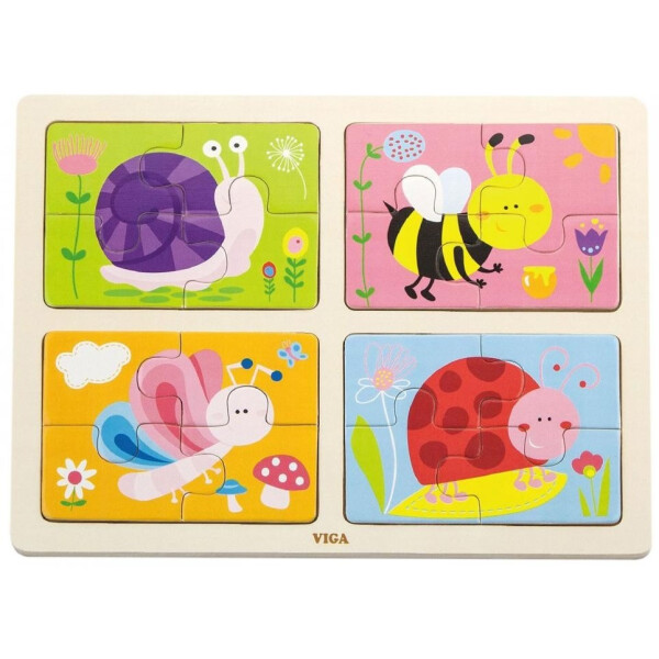 

Пазл Viga Toys Насекомые 4-в-1