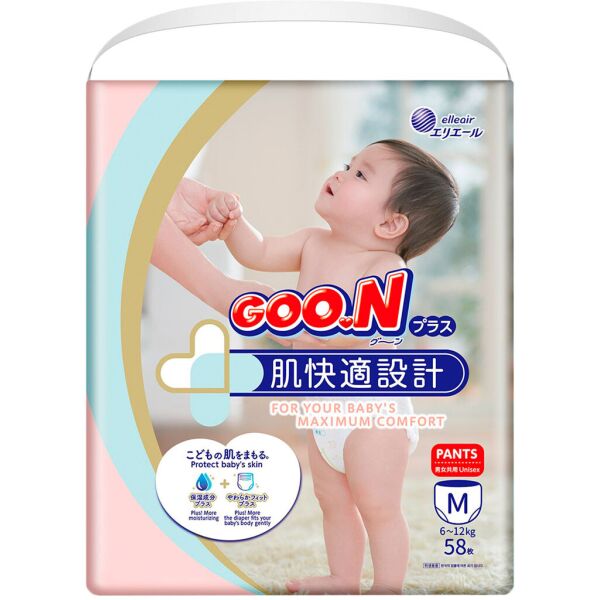 

Подгузники-трусики GOO.N Plus для детей 6-12 кг, размер M, 58 шт. (4902011843392)