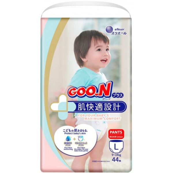 

Подгузники-трусики GOO.N Plus для детей 9-14 кг, размер L, 44 шт. (4902011843408)