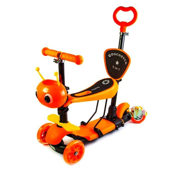 

Самокат Scooter Пчелка 5 в 1 Orange с родительской ручкой и дополнительным задним колесом