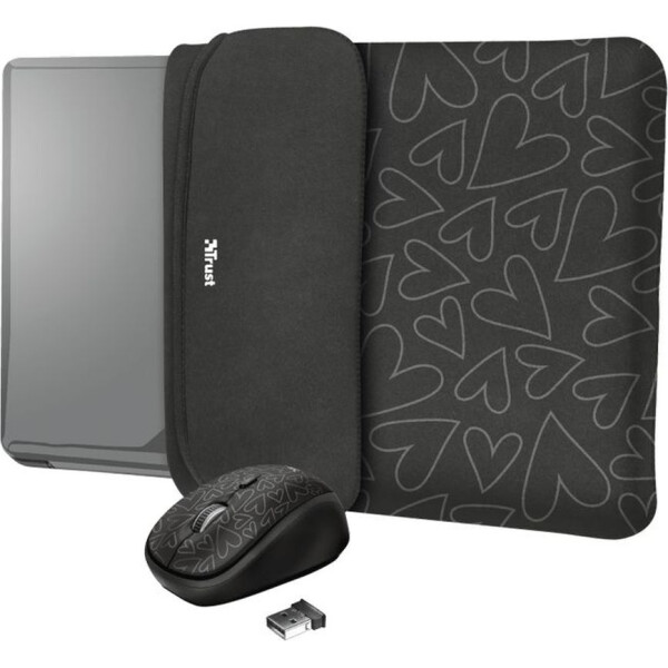 

15" Trust Yvo Reversible + мышь Black/Hearts (23440)