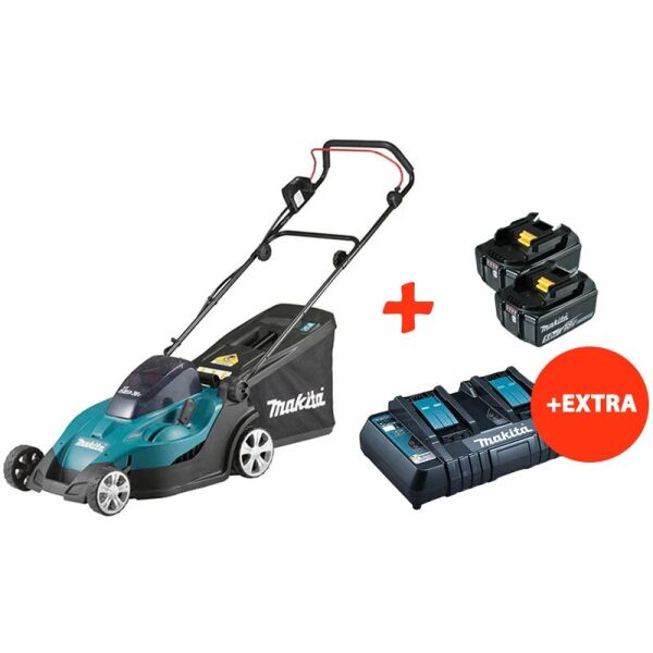 

Аккумуляторная газонокосилка Makita DLM431Z + 2 Акб 18 V 5 Ah + двухпортовое быстрозарядное устройство