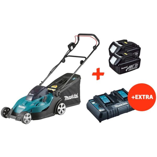 

Аккумуляторная газонокосилка Makita DLM431Z + 2 Акб 18 V 3 Ah + двухпортовое быстрозарядное устройство