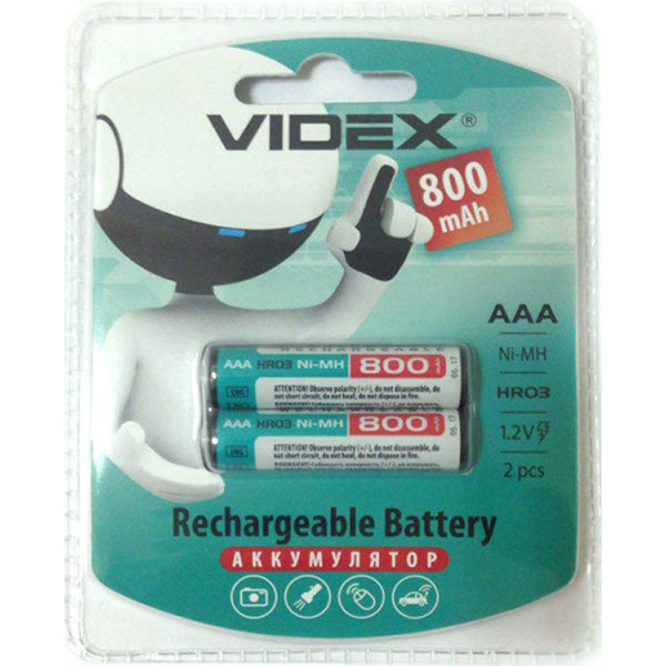 

Аккумулятор ААА Videx 800 mAh 2 шт (008188)