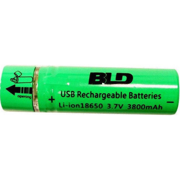 

Аккумулятор 18650 Li-ion 4.2v BLD USB18650 3800mah c USB зарядкой (006423)