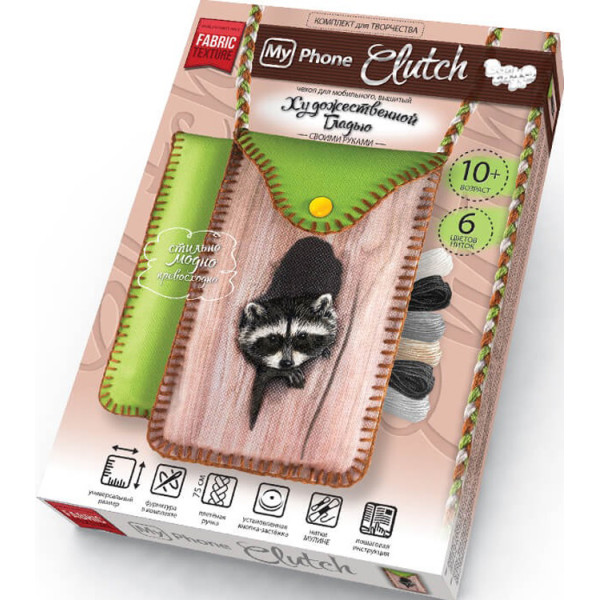 

Набор для творчества Danko toys My phone clutch гладью Енот (5580-03)