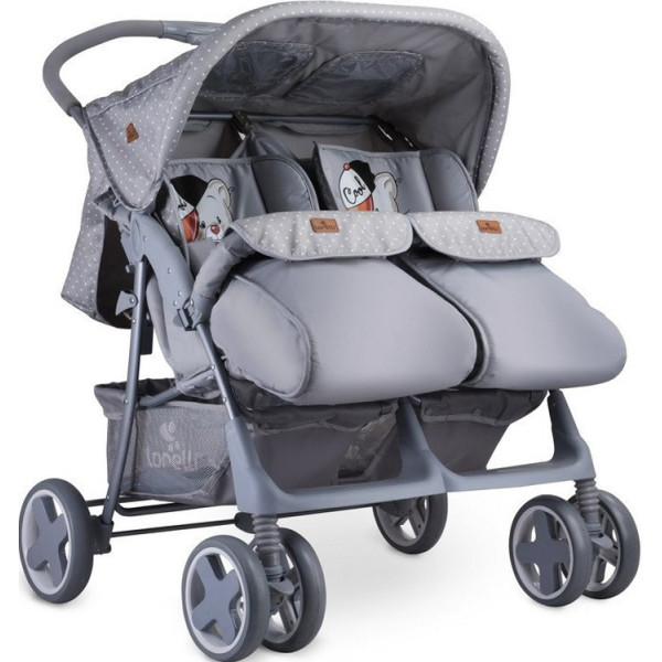 

Детская коляска для двойни Lorelli TWIN (grey cool cat)