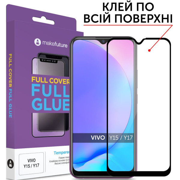 

Защитное стекло MakeFuture Full Cover Full Glue Black для VIVO Y15/Y17