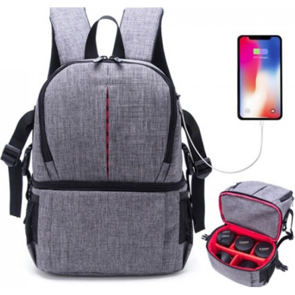 

Рюкзак AccPro DAC-1721R grey/red