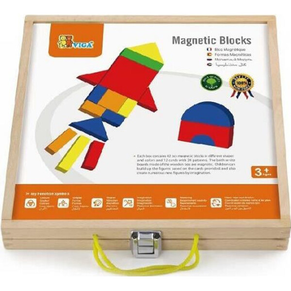 

Набор магнитных блоков Viga Toys Формы и Цвет
