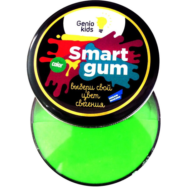 

Пластилин для детской лепки GENIO KIDS «SMART GUM», цветное свечение, зеленый (HG06-3)