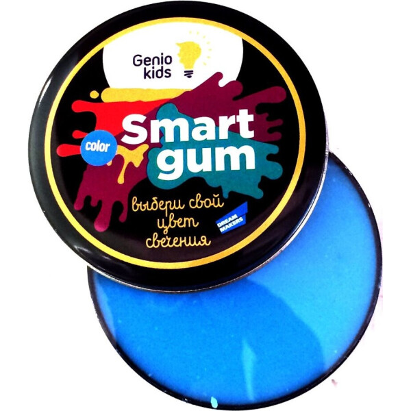 

Пластилин для детской лепки GENIO KIDS «SMART GUM», цветное свечение, синий (HG06-4)