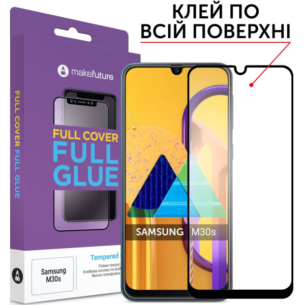 

Защитное стекло MakeFuture Full Cover Full Glue Black для Samsung M30s (M307)