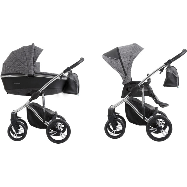 

Детская коляска универсальная 2 в 1 Bebetto BRESSO Premium SILVER 02
