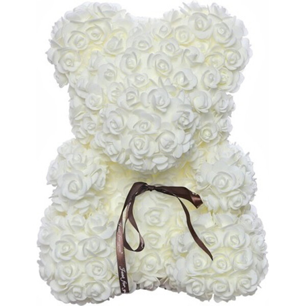 

Мишка из роз 25см Bear Flowers BB1 White