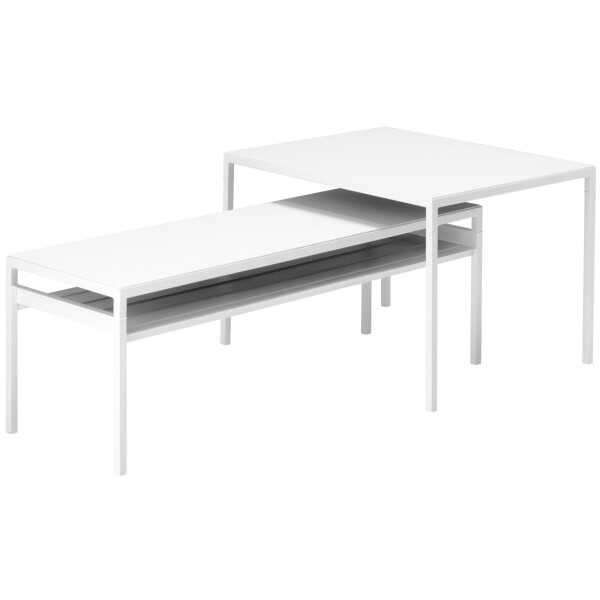 

Комплект кофейных столиков с двусторонней столешницей IKEA NYBODA 2 шт белый/серый (292.083.25)