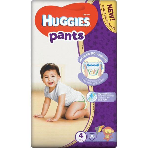 

Подгузники-трусики Huggies Pants 4 (9-14 кг), 36 шт (Чехия)