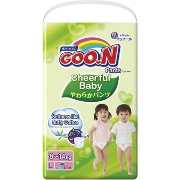 

Подгузники-трусики Goo.N Cheerful Baby L (8-14 кг), 48 шт. (853460)
