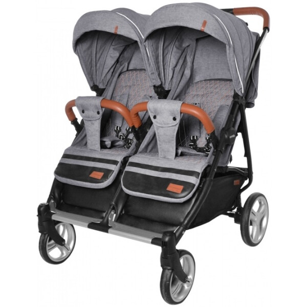 

Прогулочная коляска для двойни с переноской и дождевиком Carrello Connect New Len Ink Gray (CRL-5502/1)