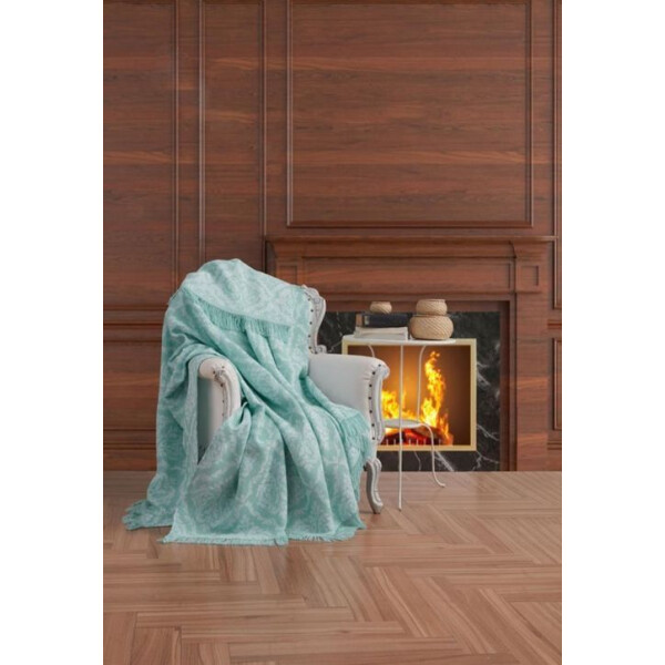 

Плед-накидка Eponj Home Buldan Keten - Damask 170*220 su yesili зеленый