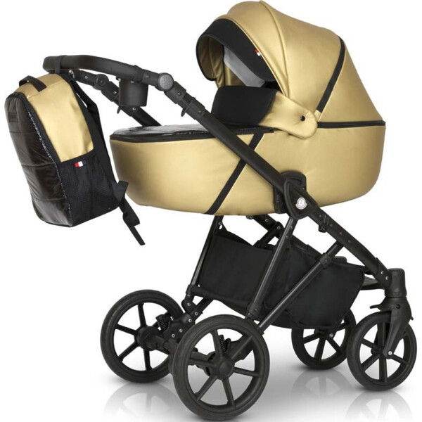 

Детская коляска универсальная 3 в 1 Verdi Makan black 03 new gold, золотой