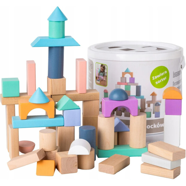 

Конструктор Ecotoys ведро + сортировщик 50 шт