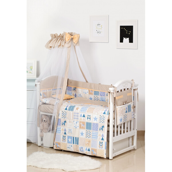 

Комплект постельного белья детский 8 эл Twins Modern ІІ 4028-P-115, Сова бежевый