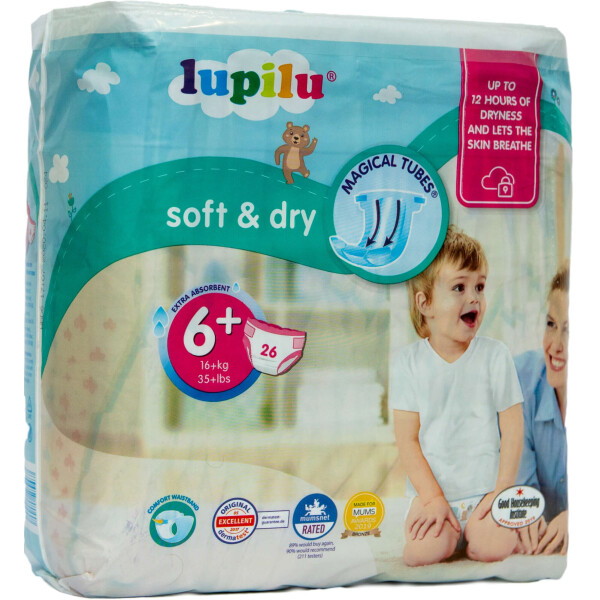 

Подгузники Lupilu Soft & dry Размер 6+, 16+ кг, 26 шт